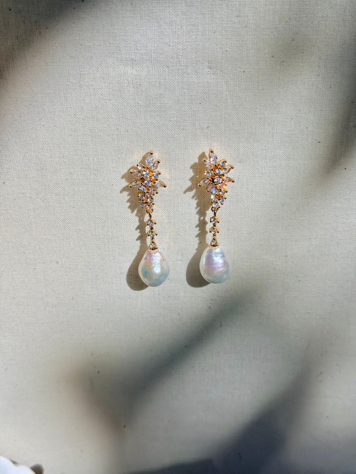 Aurora Sparkle Baroque Pearl Earrings