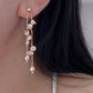 Handmade Baroque Petal Pearl Drop Earrings Adjustable Length Tassel Earrings Inspired by Wisteria Dainty romance Bridesmaid Gift for her