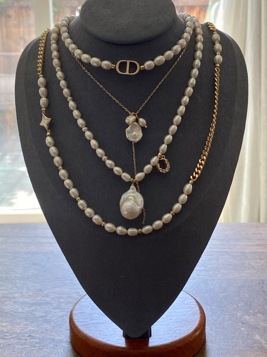 Freshwater pearls baroque shape necklaces collections,Christmas gift