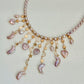 Lavender Baroque Pearl Necklace, Moon Star Heart Charm Tassel Jewelry-LUNARIA
