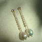 Moonlit Pearl Cascade — Statement Baroque Pearl & Zircon Drop Earrings