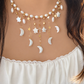 Moon & Star Baroque Pearl Necklace | LUNA Collection, Celestial Freshwater Pearl Fringe Necklace, Handmade Bridal Jewelry