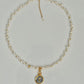Starlit Bloom -Custom Zodiac or Star Charm Freshwater Pearl Choker, Dainty Floral Festival Necklace