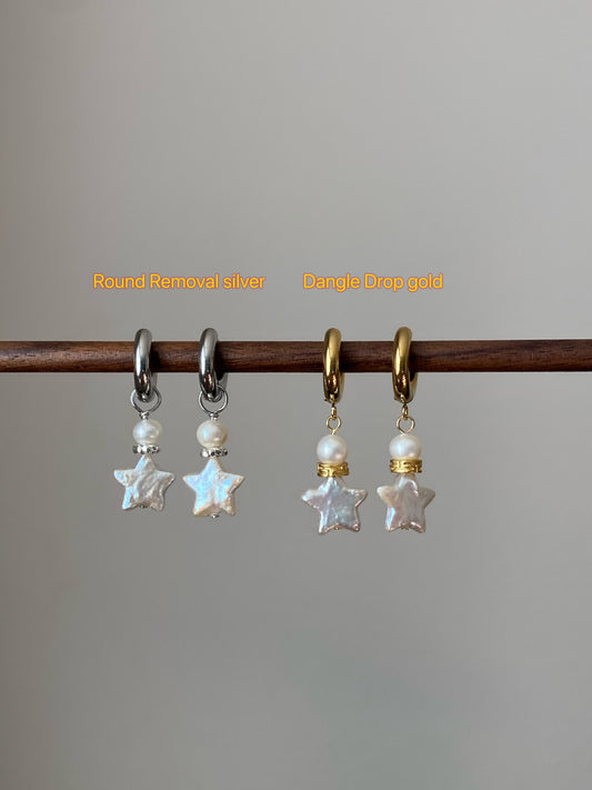 Best Wishing Bottle Pearl Earrings Baroque Pearl Star Dangle Earring Detachable Pendant 3-in-1 Necklace & Earrings Dreamy Gift for Her