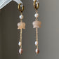 Lily of the Valley Earrings Flower Agate  Pearl Dangle Earrings Elegant Handmade Drop Earrings Bridesmaid Gift for Her Dainty tissue earring