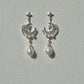 Celestial Star and Moon Baroque Pearl Dangle Earrings | Bridal & Wedding Accessories
