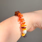 Autumn Fall Color Baltic Amber & Baroque Pearl Stretch Bracelet | Handmade Warm-Tone Jewelry
