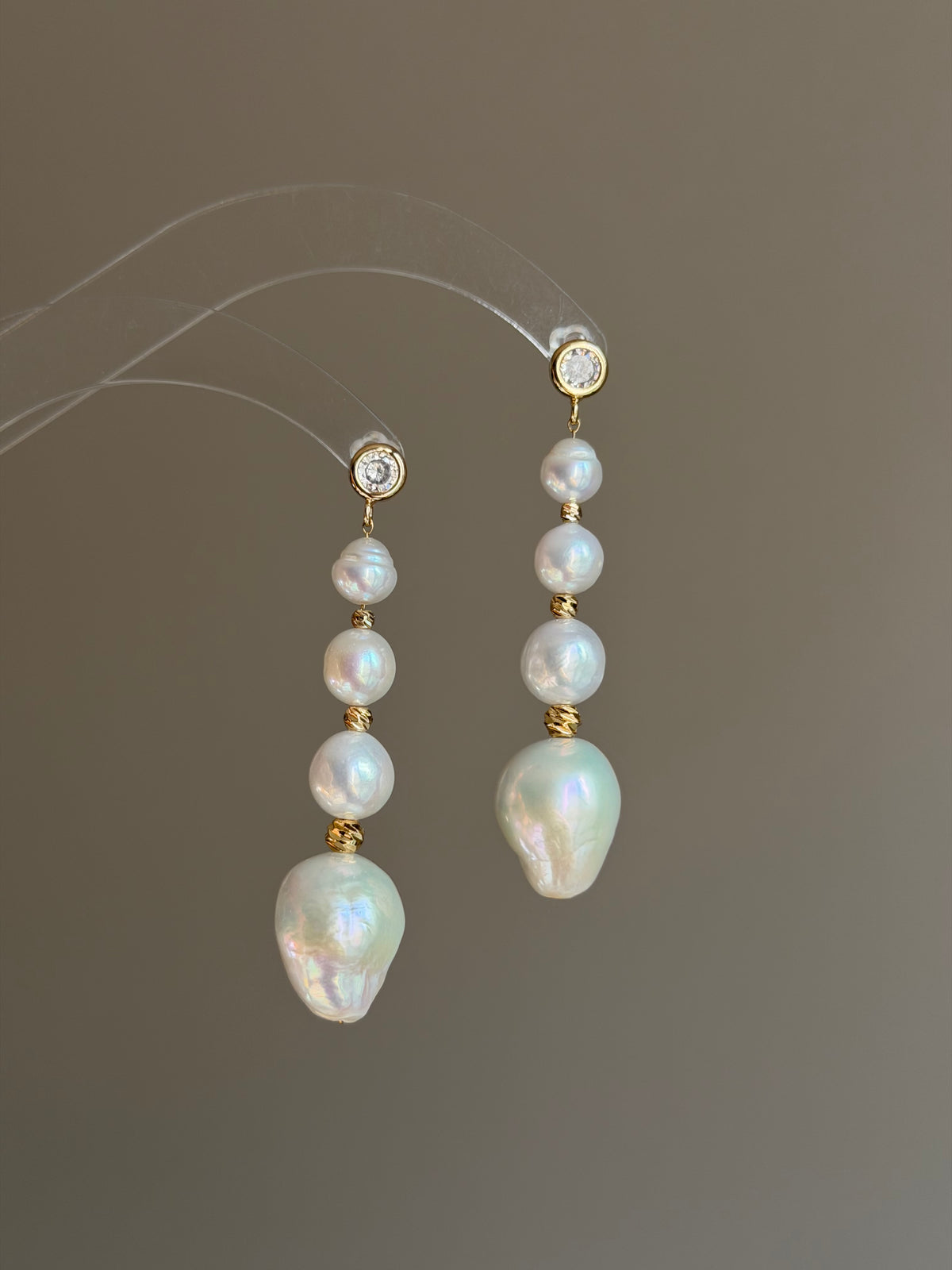Graduated Baroque Pearl Statement Earrings -ASTRA