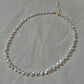 Dainty Petal Baroque Pearl  Necklace Handmade Adjustable  Necklace Minimalism Bridesmaid Gift for her valentines gift