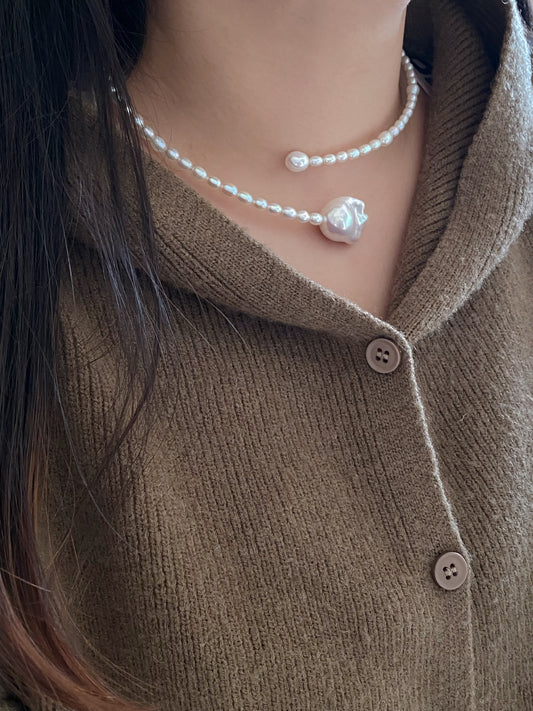 Starry Love Baroque Pearl adjustable Choker - Elegant Long-Distance Romance Jewelry