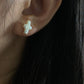Freshwater baroque pearl cross hoop earring stud earring