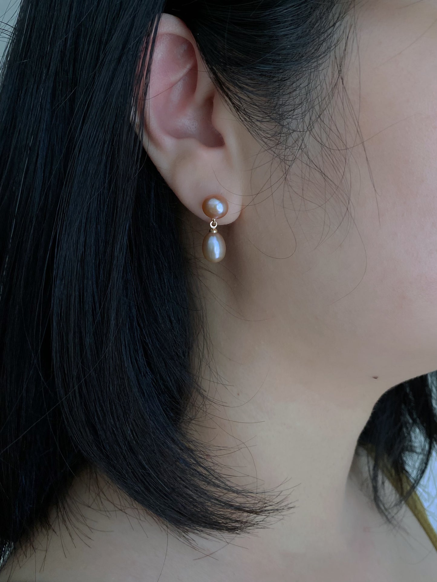 Double Pearl Drop Earrings