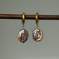 Iridescent Mermaid Pearl Hoop Earrings Baroque Oval Dangles