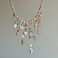 Lavender Baroque Pearl Necklace, Moon Star Heart Charm Tassel Jewelry-LUNARIA