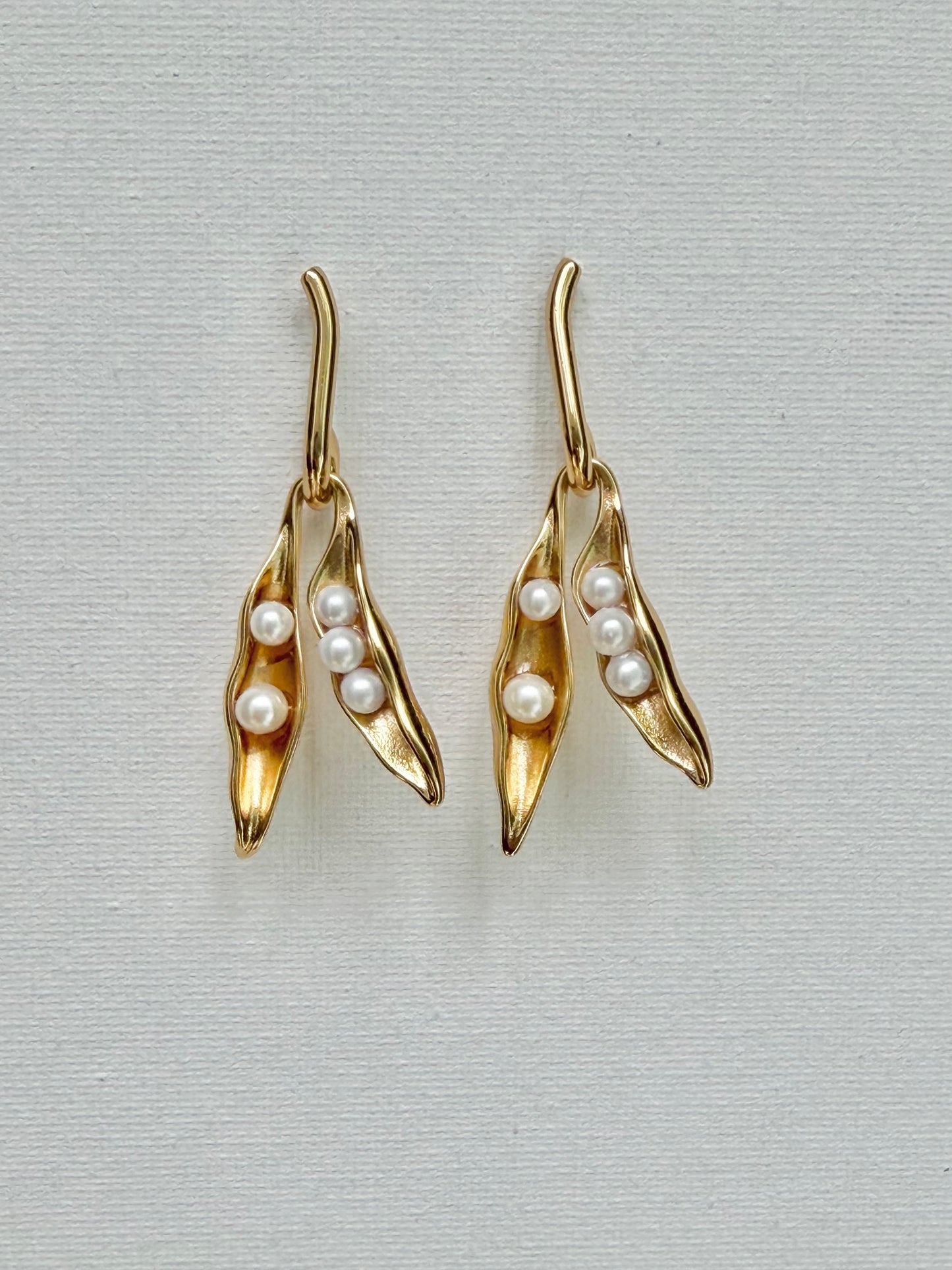 Botanical Pearl Pea Pod Earrings Garden Inspired Jewelry for Her