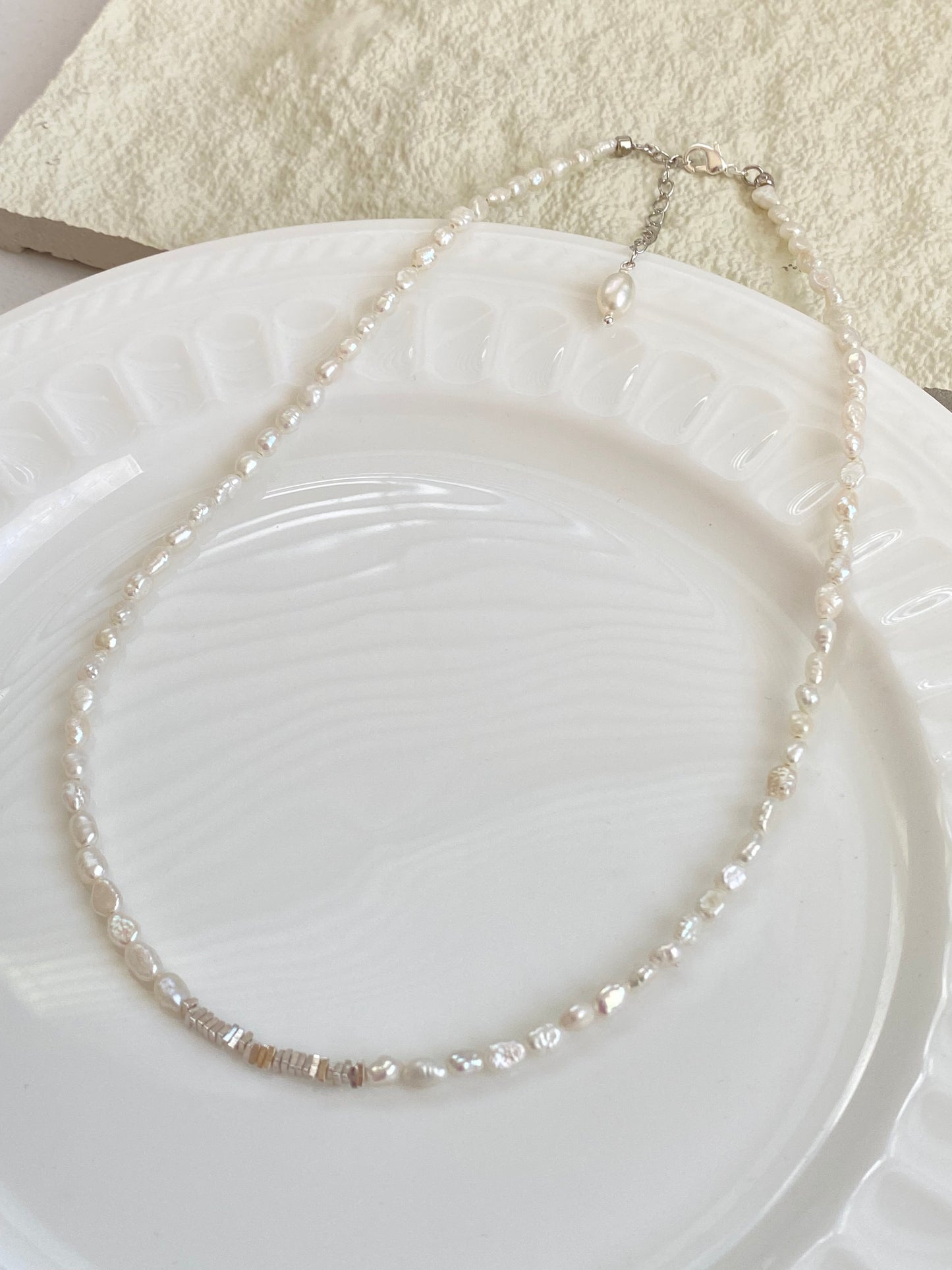Elegant Keshi Pearl Necklace, 3mm+ Freshwater Pearls with Sterling Silver Necklace Dainty Minimalist  Layering Necklace, Gift for Her