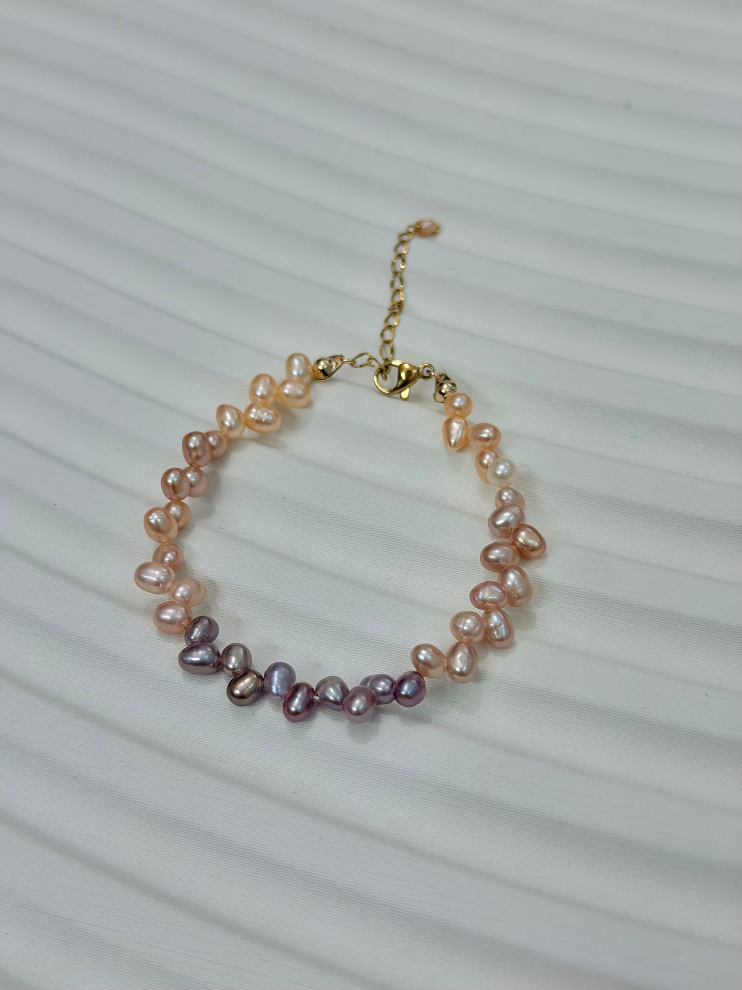 4-5mm Tipsy Grape Gradient Baroque Pearl Necklace Dreamy Wisteria Pearl Necklace 16’’ Multi-Color Freshwater Petal Pearl Choker Necklace