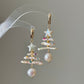Natural baroque star pearl biwa pipa christmas tree dangle earring