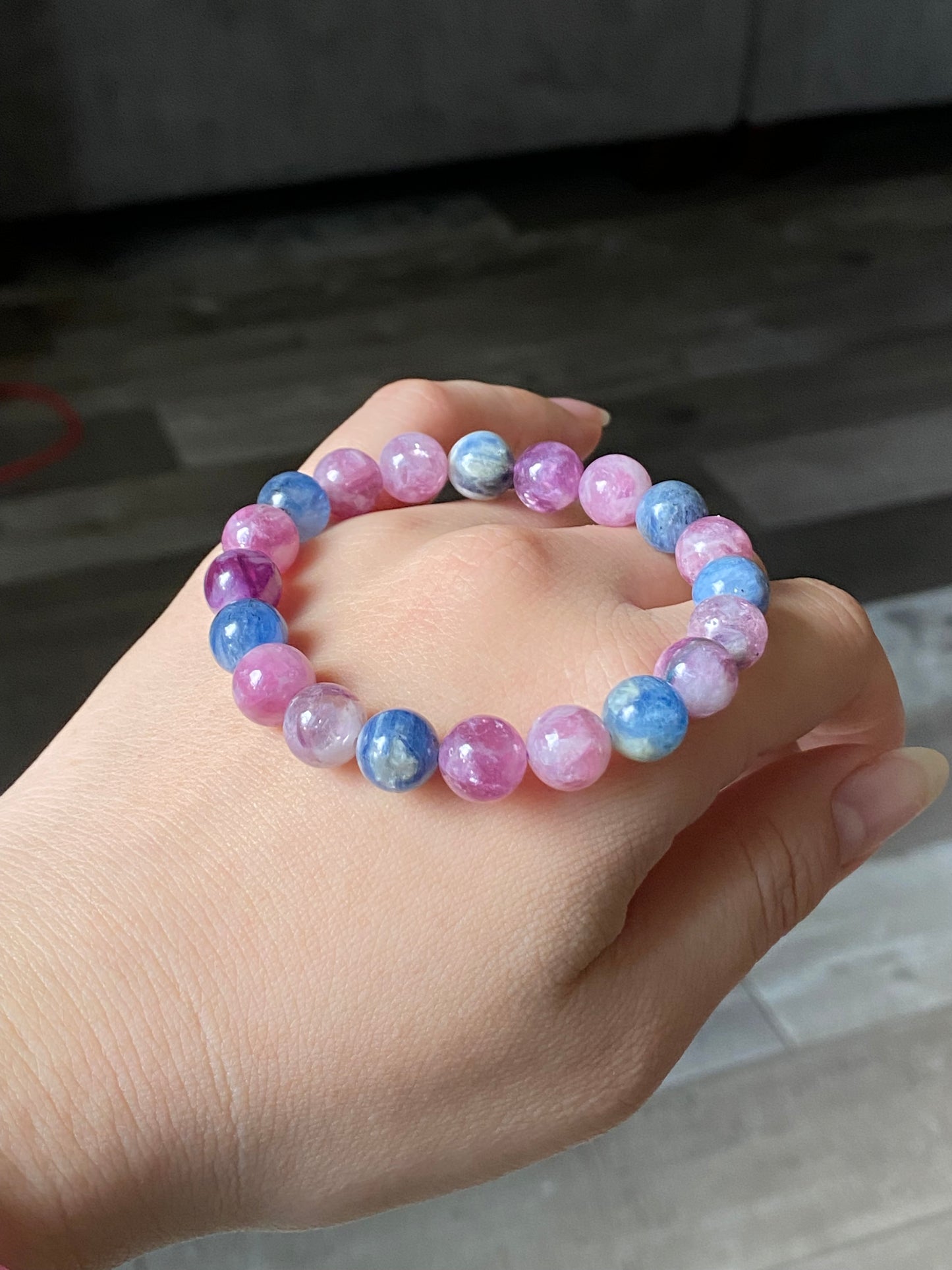 AAAA grade  natural colorful mix Lepidolite bracelet, Mica Rutilated Quartz gift for her,birthday gift dainty meditation crystal bracelet