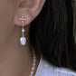 Gothic Hand carving Skull Pearl Earrings Cross Dangle Earrings Baroque Pearl stud earring Halloween earring Statement Earrings gift for her