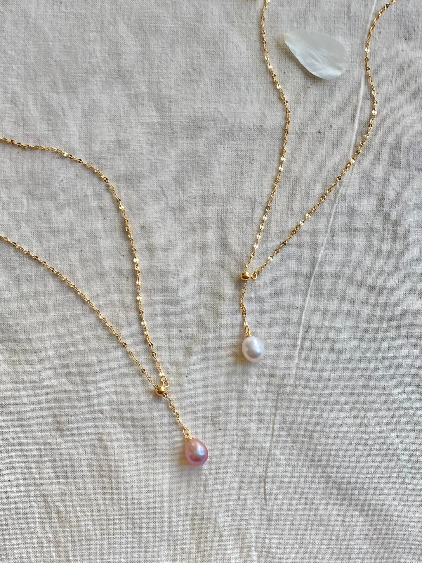 Minimalist Adjustable Lariat Necklace 18K Gold S925 Silver Water Ripple Chain, Dainty Elegant Wedding Jewelry Bridesmaid Gift for her