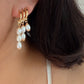 TRINITY DROP | Faux Triple Piercing Pearl Earrings