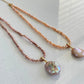 Spring exclusives Handmade Minimalist tiny colorful petal pearl dainty chocker necklace with removal pendant gift for her  anniversary gift