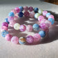 AAAA grade  natural colorful mix Lepidolite bracelet, Mica Rutilated Quartz gift for her,birthday gift dainty meditation crystal bracelet