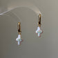 Freshwater baroque pearl cross hoop earring stud earring