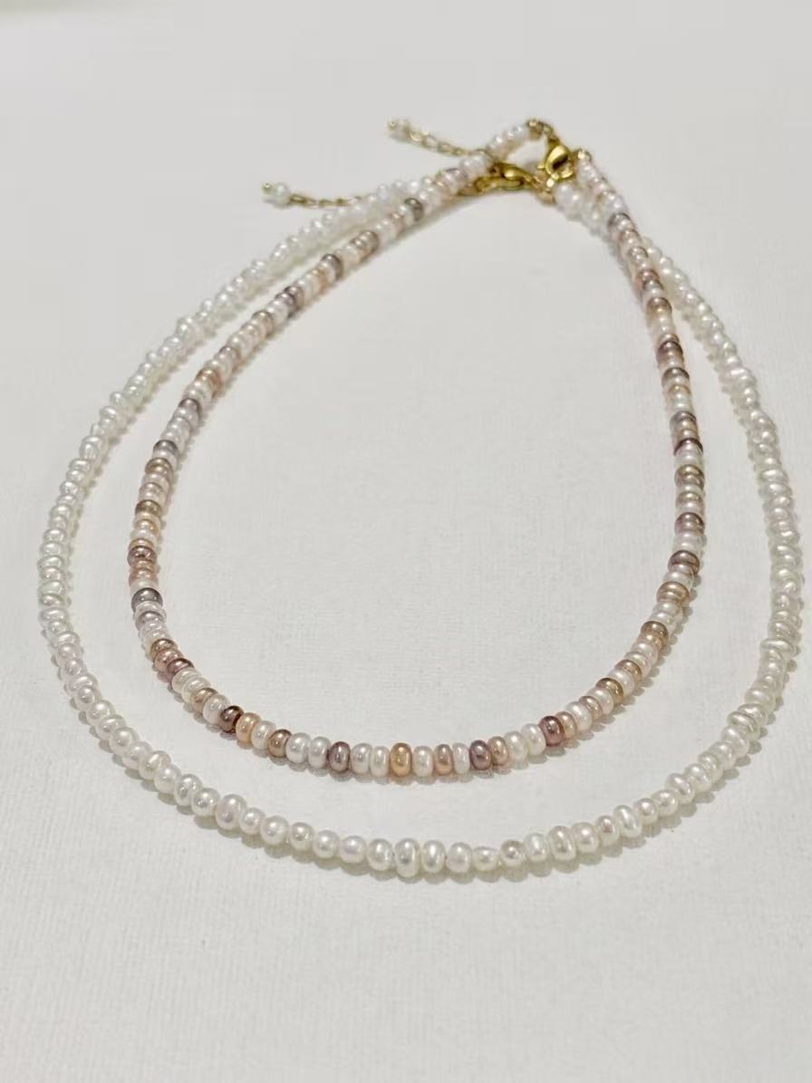 High Luster Multi Color White Baroque Pearl Choker Necklace