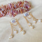 Handmade Vintage-Inspired Baroque Pearl Tassel Elegant  Earrings Dangle Studs Earring modern artistry earring Bridesmaid Gift for her