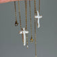 Natural Baroque Cross Pearl Pendant Necklace Elegant Gold Jewelry