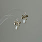 Heart Zirconia Bow Pearl Earrings Vintage Coquette Jewelry