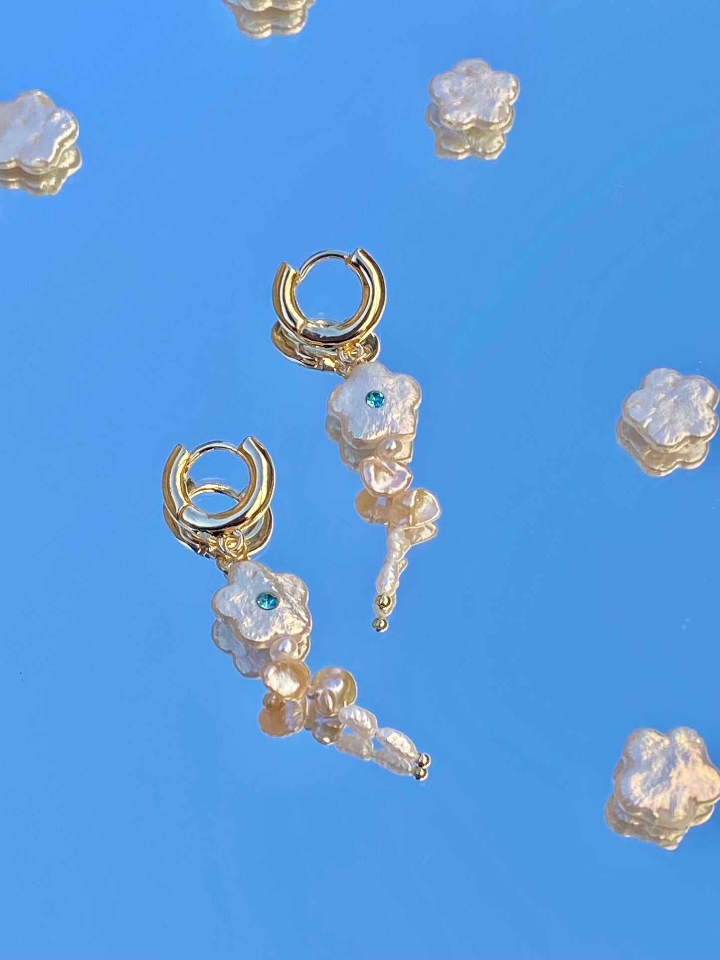 Bellies fairy Baroque Pearl Daisy Earrings Spring love dangle earring unique crush love earring dating jewelry friendship earring