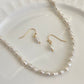 First Impression  Minimalist Freshwater Pearl Dainty Necklace Baroque Pearl Layering Necklace Bridesmaid Gift Birthday Gift for Her