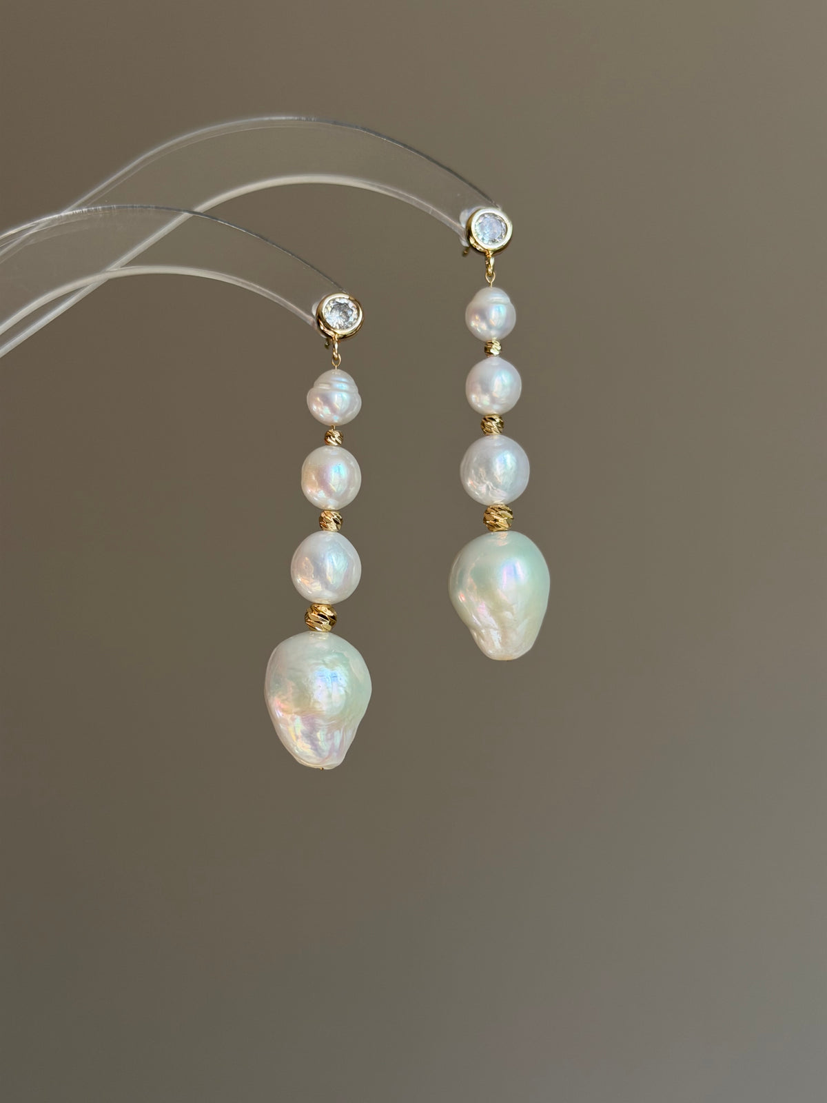 Graduated Baroque Pearl Statement Earrings -ASTRA