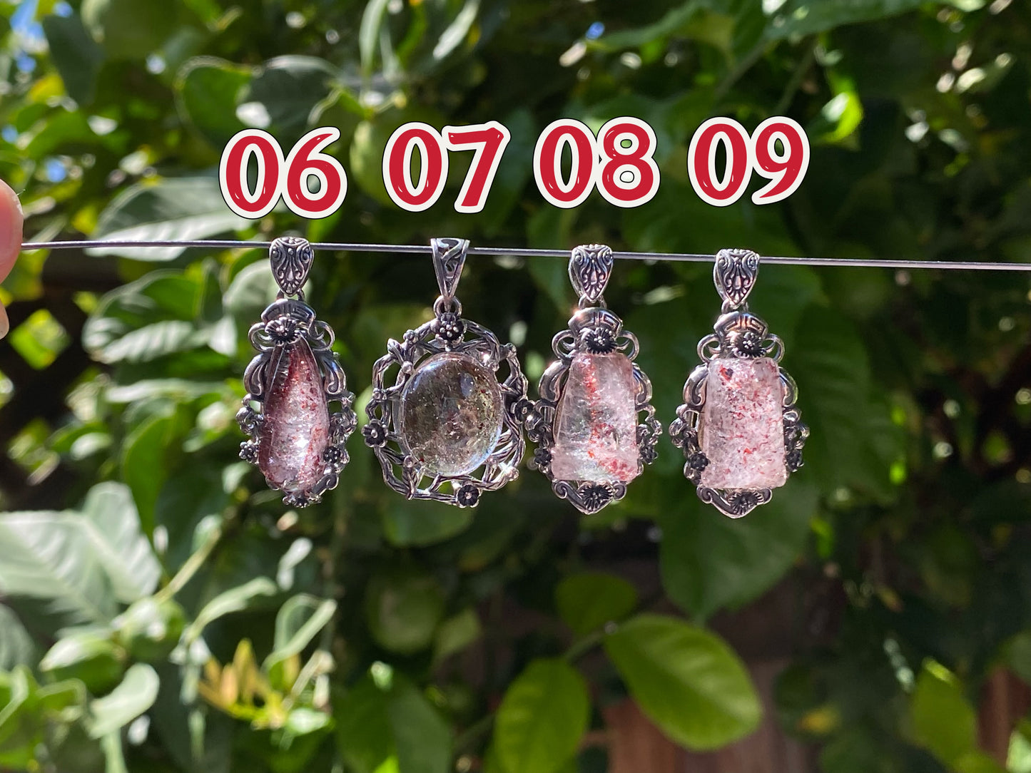Handmade Natural Graduate Grade Super Seven Flower Sterling Silver setting Polished Necklace Pendant medication gift for her gift for him