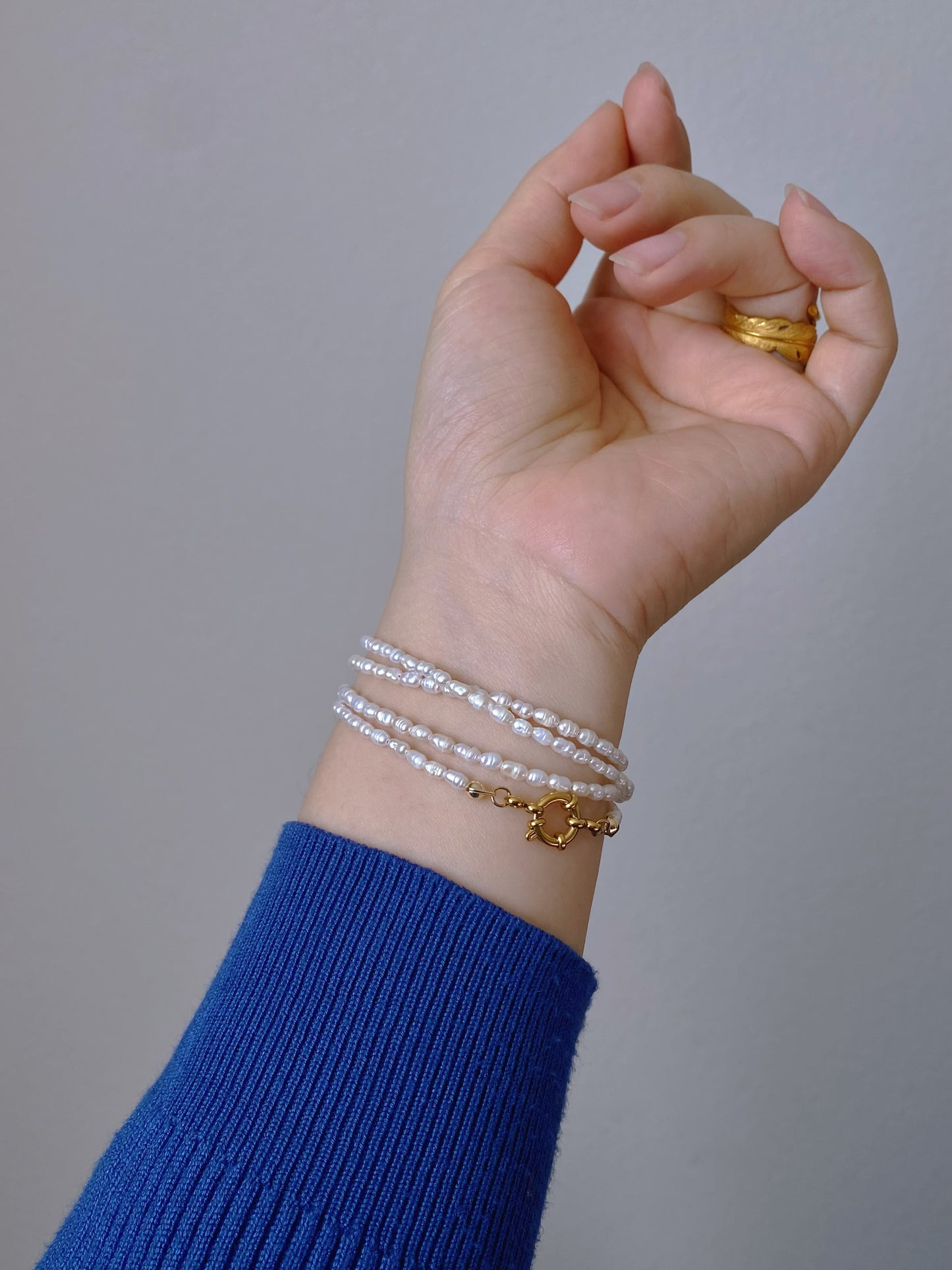 28 inches Long Pearl Sweater Bead Simple Necklace | quadruple Wrap Bracelet | Custom Length Removable Baroque Pendant  elegant Necklace