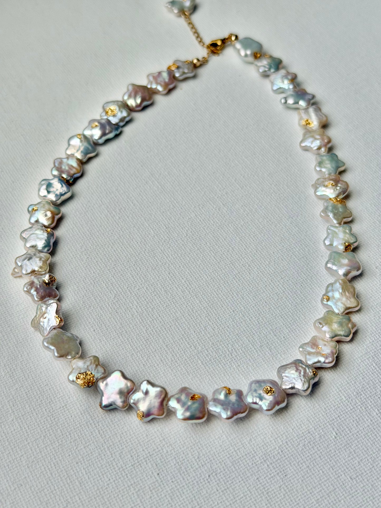 Wishing Star Baroque Pearl Necklace All star Dreamy Meteor Shower Freshwater Pearl Choker Handmade Celestial bridal Jewelry  Gift for Her