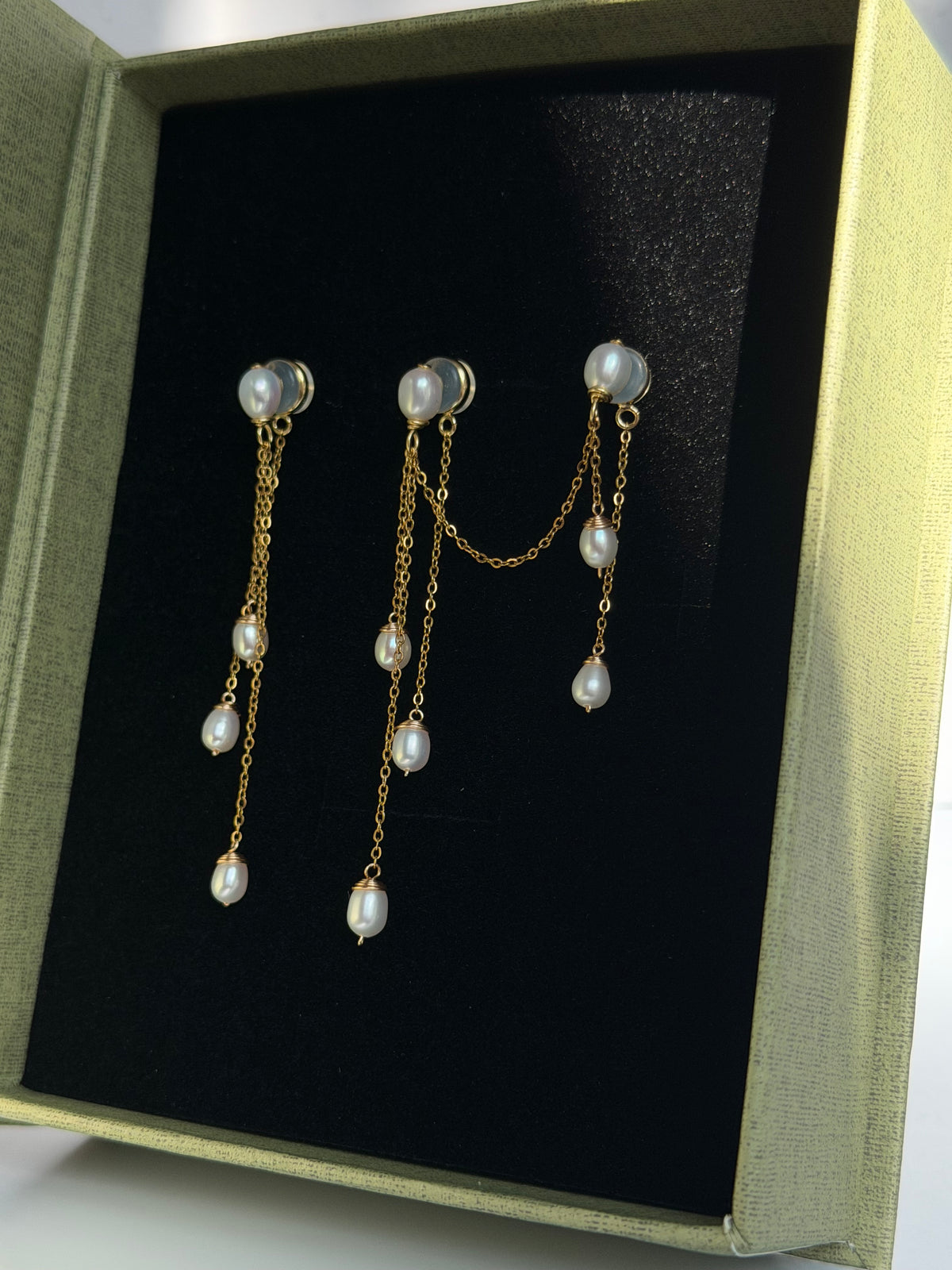 Double Piercing Bridal Pearl Earrings | ÉLANE