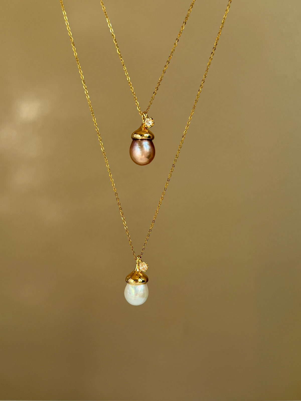 Acorn & Dewdrop Necklace | Luxury Baroque Pearl & Gold Jewelry