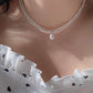 2-4MM Double Layer Pearl Necklace | Baroque Princess Style | Bridal Zircon Pendant | Elegant Wedding Gift for Her | 18K Gold Plated