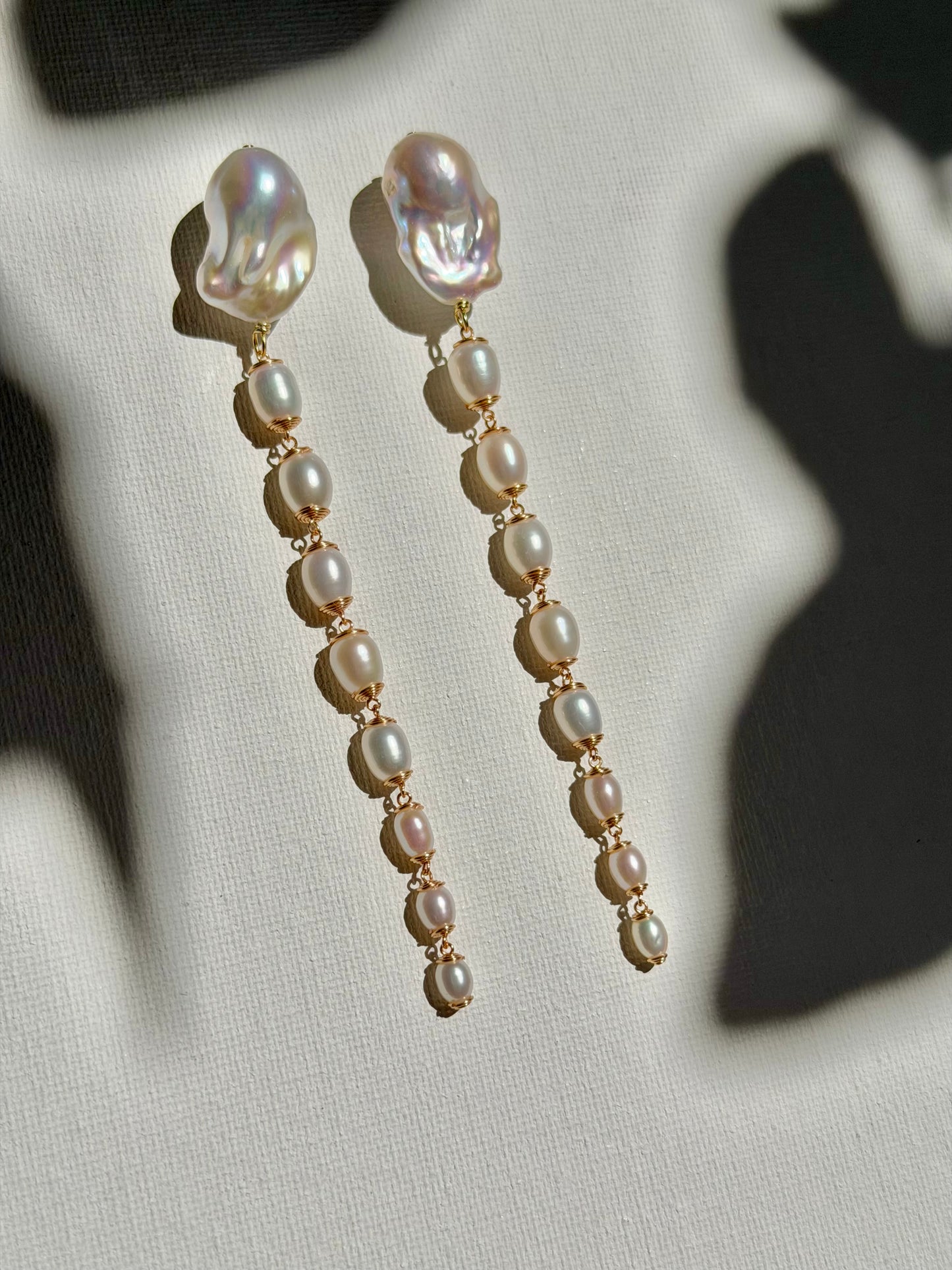 Graduated Baroque Pearl Cascade Earrings – AZALEA