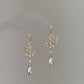 Star & Moon Pearl Dangle Earrings | High Luster Bridal Jewelry | 18K Gold Plated - Jinger Crafting