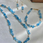 Aquamarine and Pearl Jewelry Necklace Bracelet Earrings 3 Piece Set  Convertible Long Necklace March Birthstone Gift for Her Bridesmaid Gift