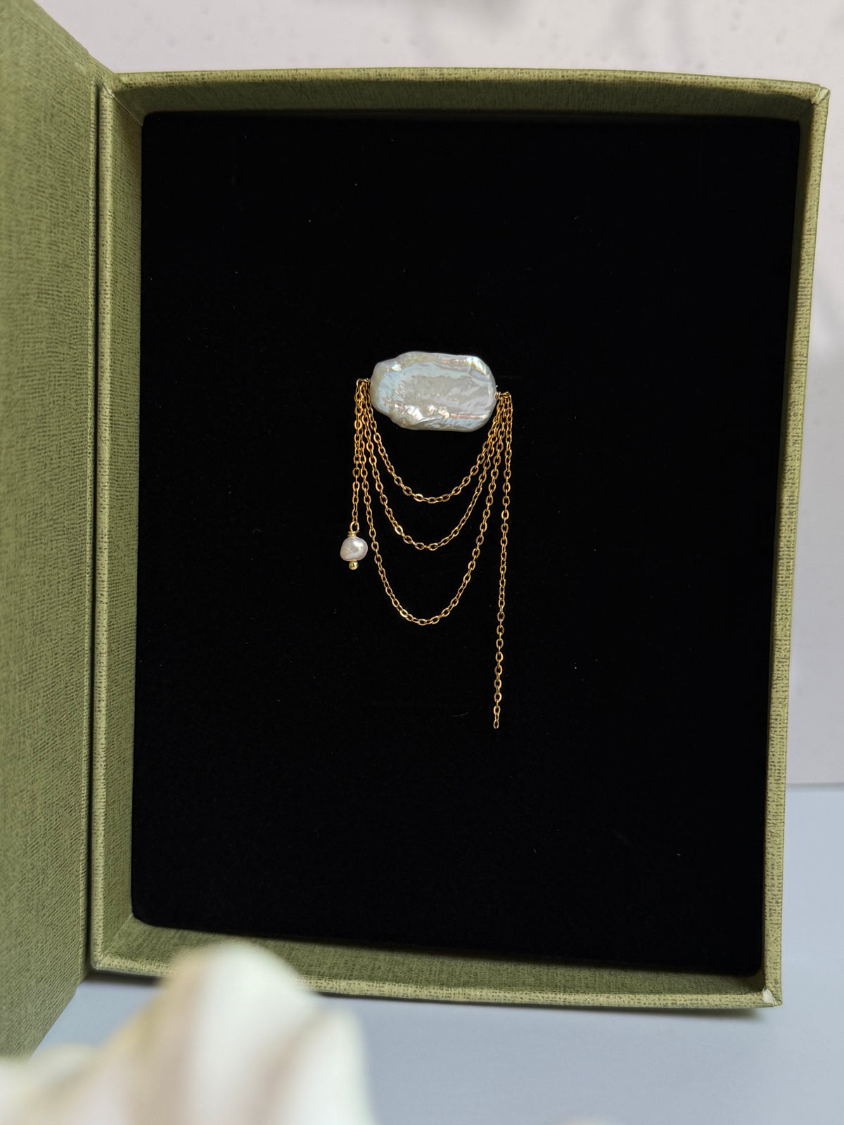 Aurelia Draped Pearl Brooch