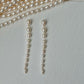 Graduated Pearl Line Earrings Long Minimalist Drop Jewelry