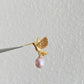Gold Hummingbird Pearl Drop Earrings Nature Inspired Jewelry