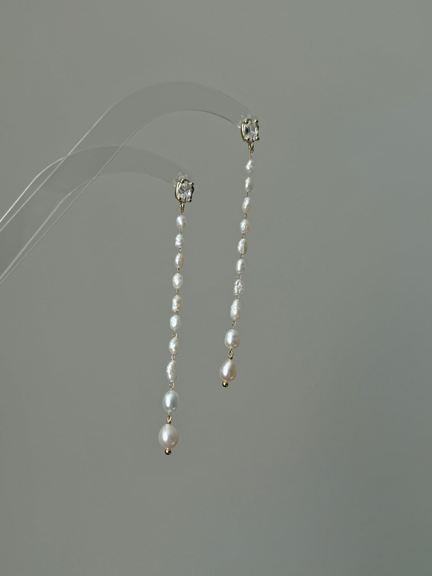 Baroque Pearl Long Drop Earrings, Graduated Freshwater Pearl Tassel Earrings