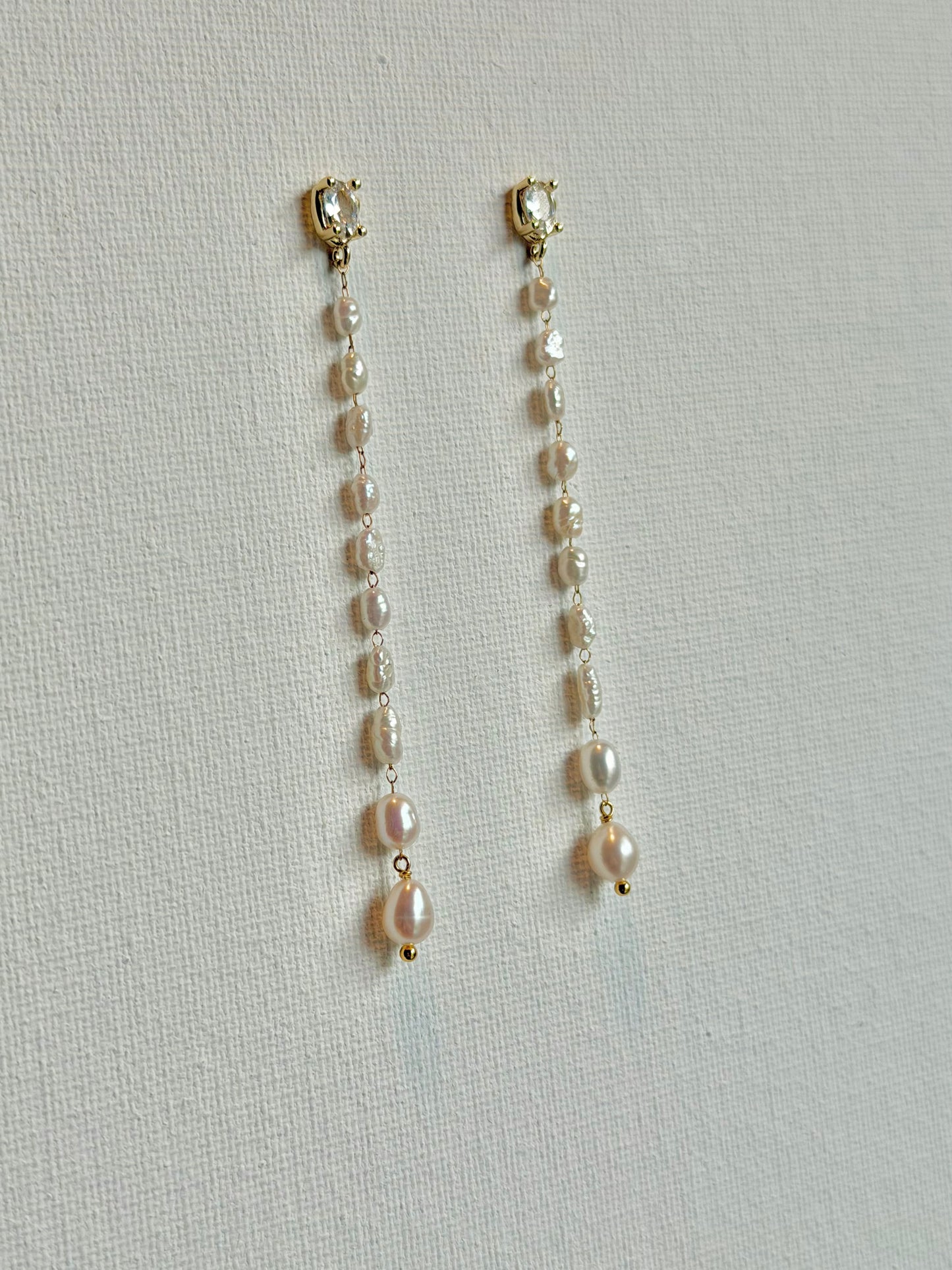 Baroque Pearl Long Drop Earrings, Graduated Freshwater Pearl Tassel Earrings